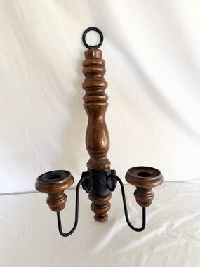 Vintage Wooden Wall Sconce